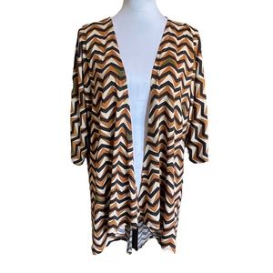 LulaRoe Lindsay Zig Zag Kimono Chevron Open Front Long Sleeve Simply Comfortable